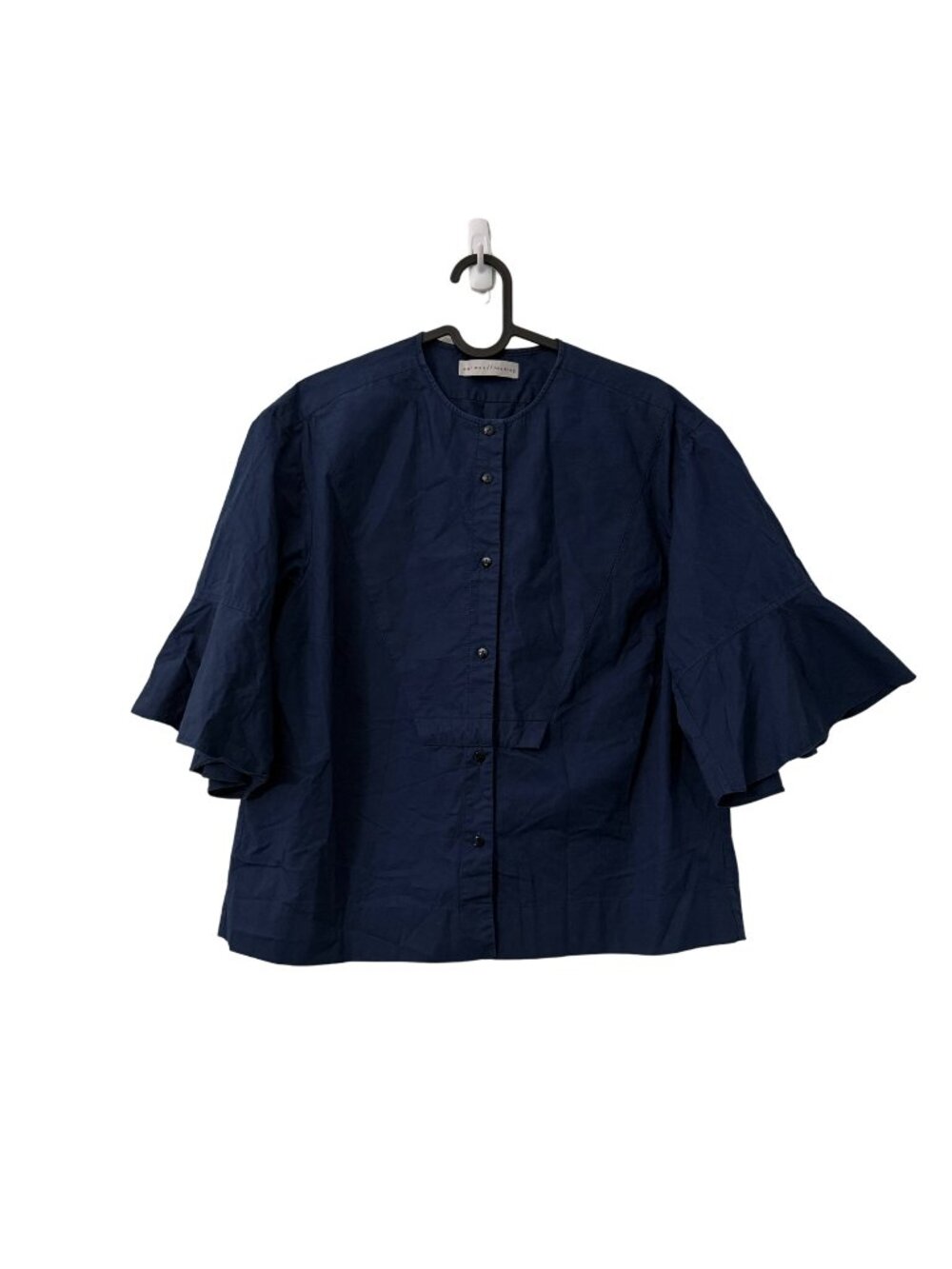 Palmer Harding Navy 3/4 Flared Sleeve Cotton Button Shirt Womens Size 4/6